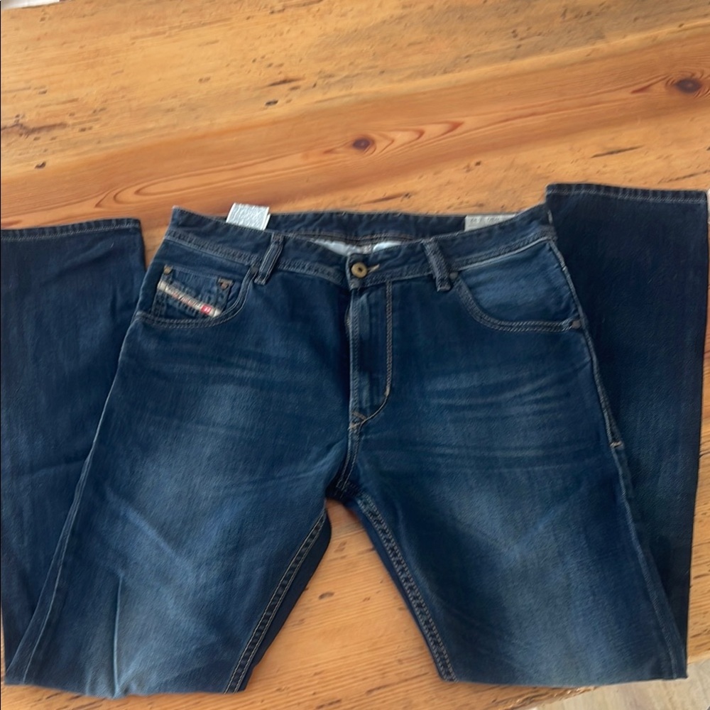 Diesel Krayver Blue Relaxed Jeans with Subtle Fading